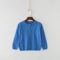 thumbnail image 2 of aohooy Girls Long Sleeve Cardigan Sweater Todder Infant Open Front Button Closure Knitted Cable Cardigans Tops 6M-5Y Blue,100, 2 of 4