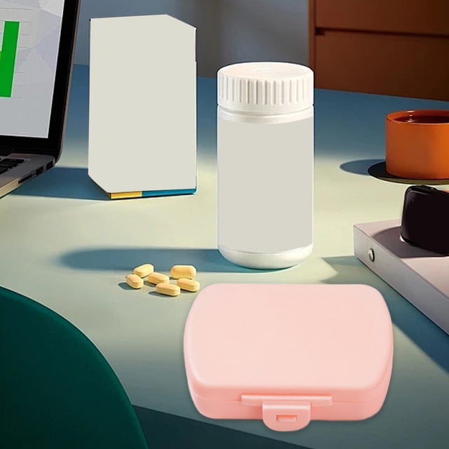 MTBLYS Vitamin Organizer 6 Compartment Pill Box Humidity Proof Plastic Portable Mini Case Travel Pill Container