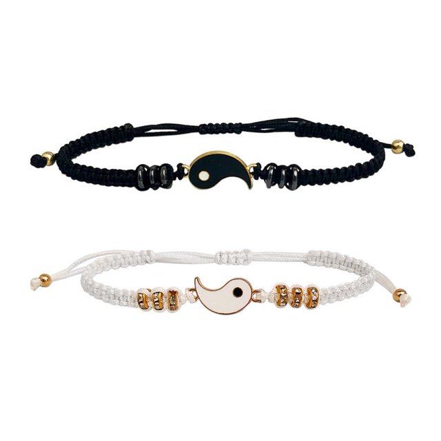 2 Pcs Tai Chi Couple Bracelet Hand-Woven Braided Rope Bracelets For Friendship Lover Bracelets