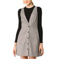 thumbnail image 1 of INSPIRE CHIC Robe Chasuble Salopette Sans Manches à Bretelles Pied-de-Poule pour Femme P Blanc, 1 of 8