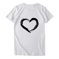 thumbnail image 4 of EGNMCR T-Shirts pour Femmes Femmes Manches Courtes Col Rond Imprimé en Forme de Cœur Hauts Décontractés Blouse T-shirt, 4 of 7
