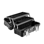 DOLITY Equipment Tool Box Hard Case Three Layer Portable Black Protection Storage Box Travel Case for Hardware Workplace Power Tools 19 Inch
