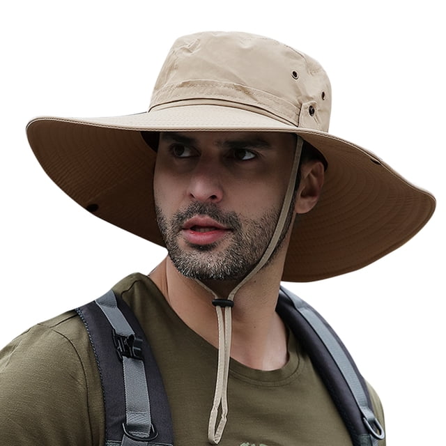 Chapeau de Soleil Protection à Grand Bord Chapeau Seau Pliable pour Pêche Randonnée Camping Bord 12CM