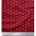 thumbnail image 1 of Pomme Rouge Tissu de Crêpe de polyester Dot & Feuilles Décor Tissu Imprimé Yard 52 Pouces de Large, 1 of 2