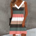 thumbnail image 2 of Kyusrd Robe Débardeur d'Été pour Femmes Robe Courte Plissée à Col en V Sans Manches Robe Soleil T-Shirt Robe Trapèze Robe Courte de Plage, 2 of 6