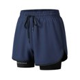 thumbnail image 2 of Styesk Mens Shorts Men Large Size Solid Color Casual Fashion Loose Sports Three-quarter Pants Drawstring Pockets Double Layer Exercise Shorts Pants, 2 of 6
