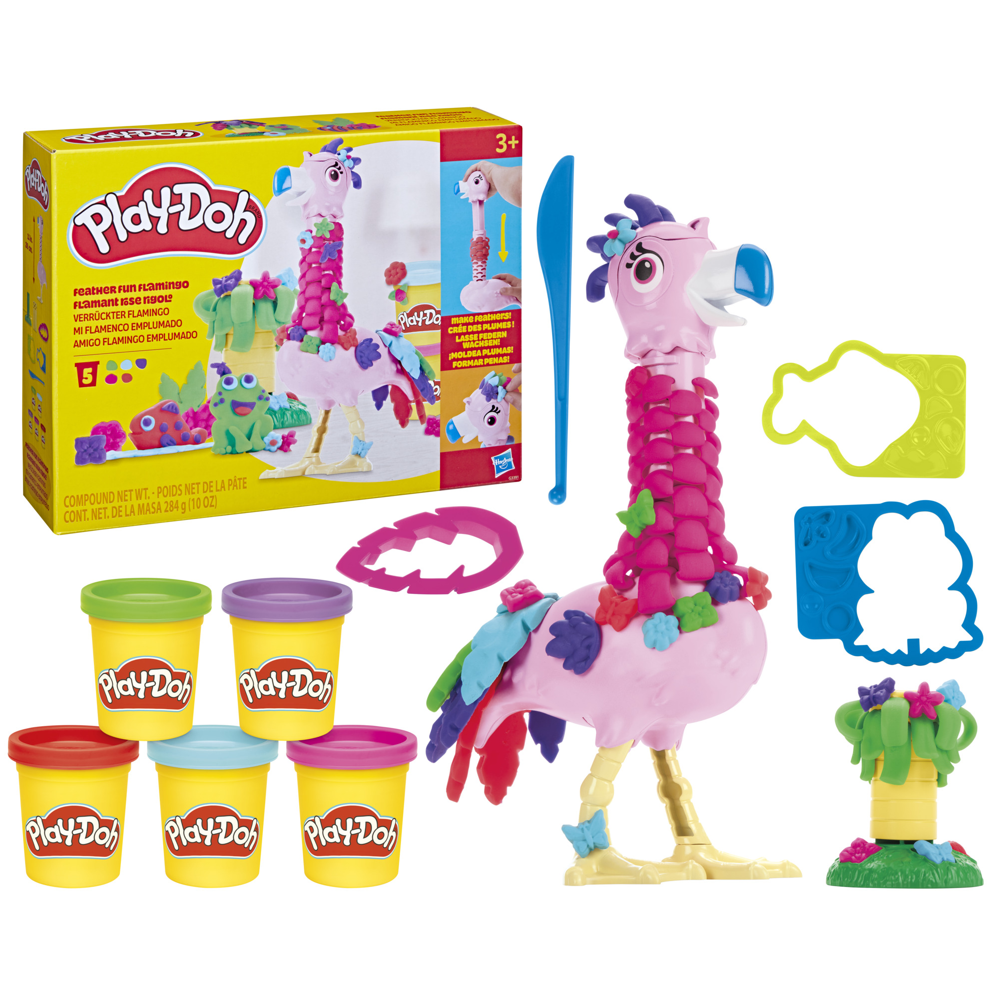 Play-Doh Flamant rose rigolo, coffret de pâte à modeler avec 5 accessoires, jouets d'animaux, loisirs créatifs pour enfants, dès 3 ans