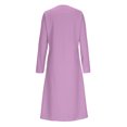 thumbnail image 3 of Gspmoly Robes Décontractées pour Femmes, Mode Femmes Robe Chemise à Col Rond Uni à Manches Longues Taille Haute Robes de Travail pour Femmes Offres Hebdomadaires, 3 of 5