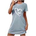 thumbnail image 1 of Rbaofujie Ensemble de Pyjama Short pour Femme, Chemise de Nuit Courte Surdimensionnée Imprimée à Col Rond et Manches Courtes, Robe Ensemble de Pyjama, 1 of 4