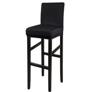 PiccoCasa Housse Extensible en Spandex pour Tabouret de Bar pour Chaise à Dossier Court Noir 1