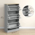 thumbnail image 3 of HOMCOM Armoire à Chaussures Moderne avec 3 Tiroirs Basculants pour 18 Paires de Chaussures, 3 of 10
