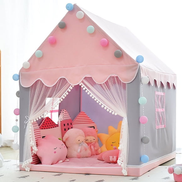 AMERTEER Princess Tent Kids Play Tent Girls Castle Playhouse Tent For Children Indoor Outdoor Games 51.2 x 39in