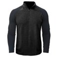 thumbnail image 1 of Yuyuzo Men Gym Tops Tees Workout Shirts 1/3 Zipper Neck Long Sleeve Solid Color Patchwork Pullover Golf Blouse, 1 of 6