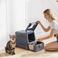 thumbnail image 2 of PawHut 80L Stainless Steel Cat Litter Box, XL Kitty Litter Box, Dark Grey, 2 of 10