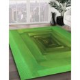 thumbnail image 3 of Ahgly Tapis d'Intérieur Lavable en Machine Carré Vert Pois, 6 Pieds Carré, 3 of 7