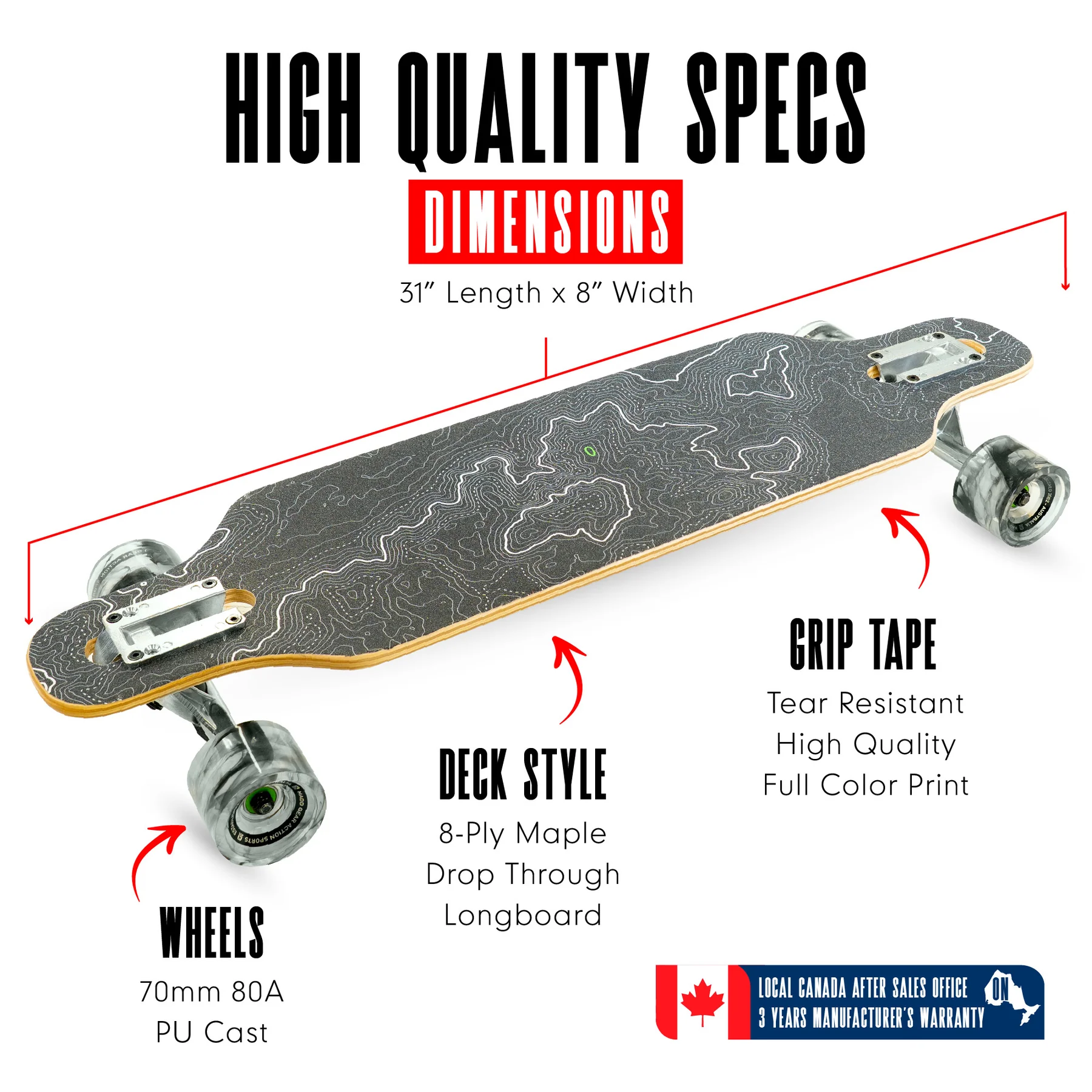 Madd Gear 31 Drop Through Skateboard - Terrain