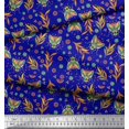 thumbnail image 3 of Soimoi Rayon Fabric Leaves,Floral & Housefly Insects Printed Fabric 1 Yard 42 Inch Wide, 3 of 3