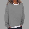 thumbnail image 2 of Timegard Hauts pour Femmes à Épaules Tombantes, Col Ras du Cou, Chandail Ample, Hauts d'Automne Décontractés à Manches Longues, Blouse Confortable, 2 of 5
