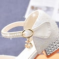 thumbnail image 4 of REDARER Big Girl Summer Soft Bottom Breathable Non Slip High Heel Rhinestone Bow Princess Sandals,Size 11.5-12 Years, 4 of 5