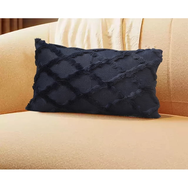 Fwttom Fuzzy Striped Throw Pillow Case, Sc&inavia-Style Fluff Long Striped Pillowcase Geometric Winter Cushion Cover Sofa Backrest Cover