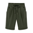 thumbnail image 2 of DPTALR Women's Summer Elastic Waist Drawstring Side Pocket Solid Color Short Pants 5/4, 2 of 6