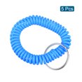 thumbnail image 3 of Unique Bargains Plastic Wrist Coil Keyring Stretchable Spiral Keychain, Light Blue 5 Pack, 3 of 5