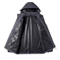 thumbnail image 4 of BADHUB Men's Waterproof Jacket with Hood Outdoor Lightweight Rain Jacket Mesh Lined Fall Softshell Solid Color Raincoat With Big Pockets Holiday Deals, 4 of 5