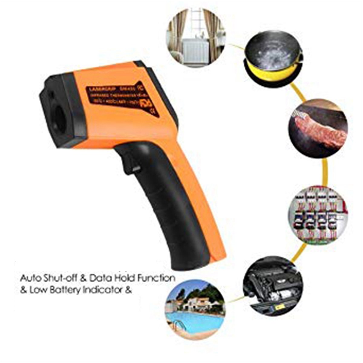 Infrared Thermometer -50°C to 400°C(-58°F to 752°F),Kitchen Digital Laser Infrared Temperaturer or Objects and Water