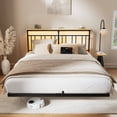 thumbnail image 2 of GUNAITO Floating Bed Frame Full Size with LED Lights and Charging Station Modern Metal Platform，Black, 2 of 9