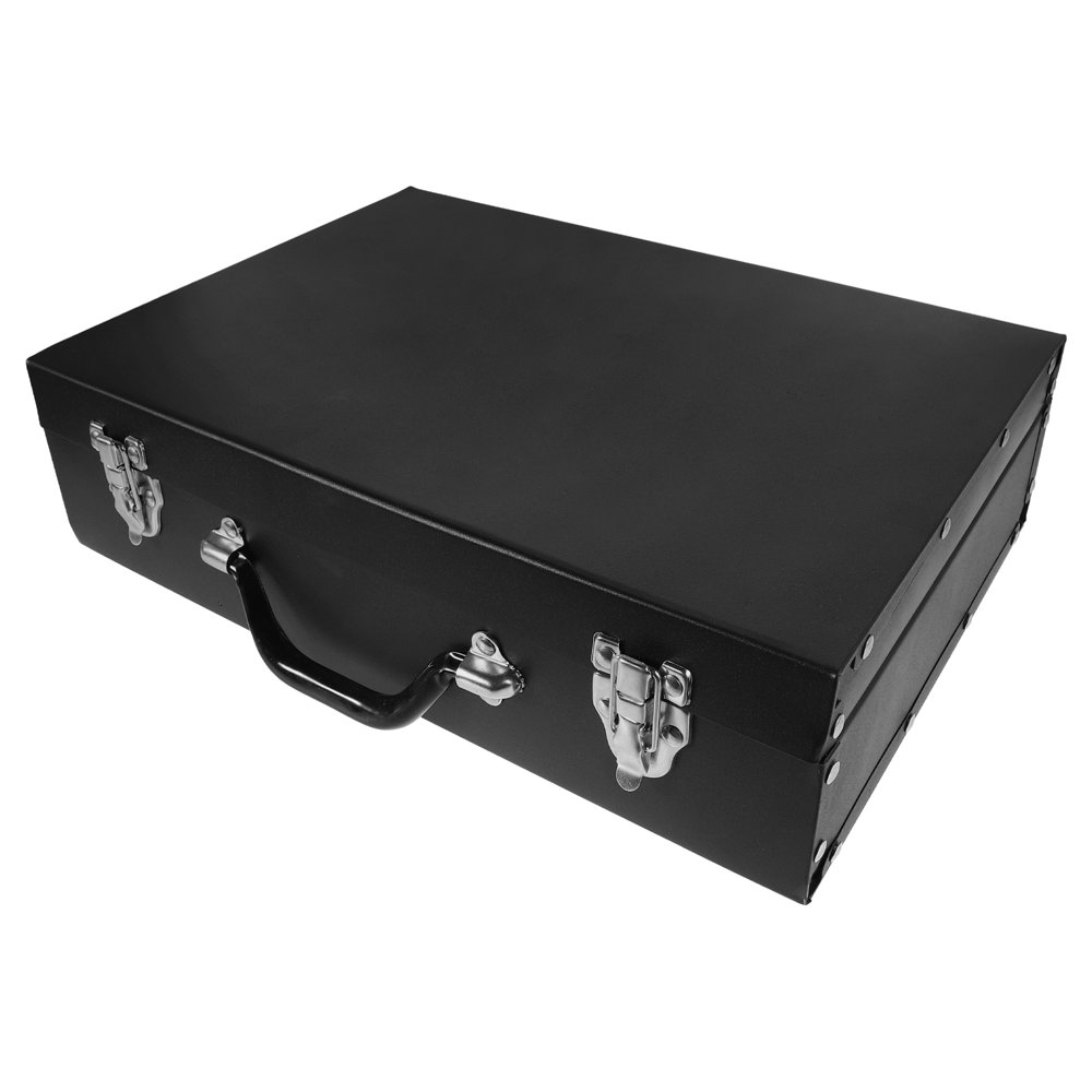 HLONK Iron Storage Box Metal Tool Box Portable Tool Box Organizer Metal Box Storage Trunk Chest Heavy Duty Tool Case