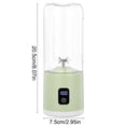 thumbnail image 2 of Green Portable Juicer Blender Cordless Rechargeable Personal Smoothie Maker Cup For Fruits Travel Green, 2 of 7