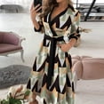 thumbnail image 1 of Pisexur Robe Maxi à Manches Longues pour Femmes, Style Bohème, en Mousseline Imprimée, Col à Revers, Longue Robe Ample, Robes de Printemps, 1 of 5
