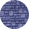 thumbnail image 1 of Ahgly Company Machine Washable Indoor Round Transitional Blue Area Rugs, 5' Round, 1 of 7