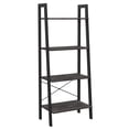 thumbnail image 1 of VASAGLE Ladder Shelf, 4-Tier Bookshelf, Storage Rack, Bookcase with Steel Frame, for Living Room, Home Office, Kitchen, Bedroom, Industrial Style, Charcoal Gray and Black ULLS044B04, 1 of 2