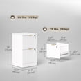thumbnail image 2 of HOMCOM Classeur Vertical à 2 Tiroirs, Armoire de Classement Cannelée avec Serrure, Blanc, 2 of 7