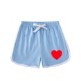 thumbnail image 1 of Toddler Girls Active Performance Dolphin Shorts with Drawstring, Heart Printed Sports Running Shorts for Kids 1-8 Years, 1 of 2