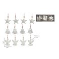 thumbnail image 3 of Gem Studded Metal Ornament (Angel/Tree/Star) (Set Of 12) (Asstd), 3 of 4