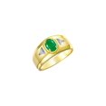thumbnail image 3 of RYLOS Men's Rings 14K Yellow Gold Classic 7X5MM Oval Gemstone & Diamond Designer Ring Emerald May Birthstone Rings For Men, Gold Rings Size 13, 3 of 7