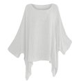 thumbnail image 1 of IROINID T-Shirts à Manches Longues pour Femmes Réduits Col Rond T-Shirt à Manches Courtes Été Blouse Ample Unie Hauts, Blanc, 1 of 4