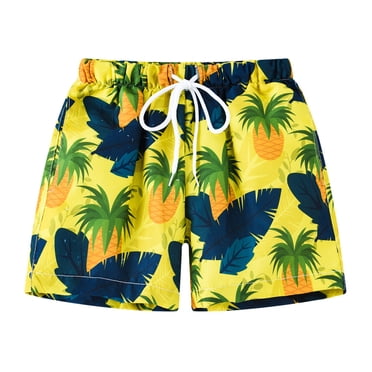 Sunnyoo Boys Beach Shorts Quick Drying Tropical Print Swim Trunks Bathing Suit, Sizes 2-8