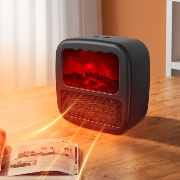 COFEST Electric Fireplace Heater - 1500W Portable Space Heater - Small Fireplace with Realistic Flame Effect- Overheating Protection- Portable Mini Fireplace Heater for Black