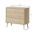 thumbnail image 2 of Gymax Commode à 4 Tiroirs Armoire Coffre Organisateur de Rangement avec Rail Fini Chêne, 2 of 10