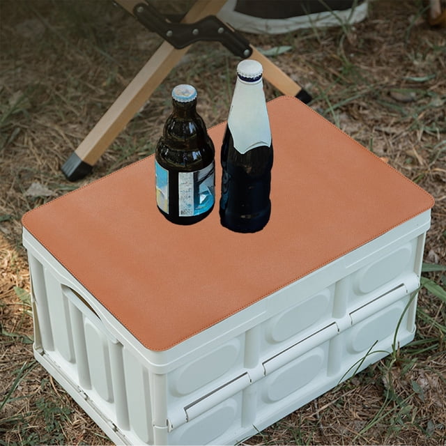 Tapis de Table de Camping en Cuir Polyuréthane Imperméable / Toile de Pique-Nique Résistante à l'Huile / Enroulable et Pliable pour Usage Extérieur / 45,28 X 21,6 Po / Noir Ou Brun