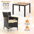 thumbnail image 3 of Costway 5 PCS Patio Dining Table Set for 4 Rattan Conversation Set with Umbrella Hole, 3 of 10