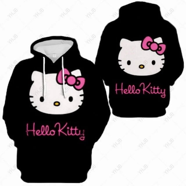 Hello Kitty Mignon Kitty Automne/hiver Chandail Imprimé pour Femmes Mode Décontractée Chandail à Capuche