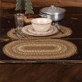 thumbnail image 4 of VHC Marques Rustique Table Cuisine Cabine de Thé en Jute Texturé Rayé Décor de Table Ovale, Set de Sets de Table 12x18, Vert, 4 of 4