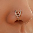 thumbnail image 3 of Fake Nose Ring Butterfly: Fashion Rhinestone Non Piercing Nose Cuff Nose Jewelry, 3 of 7