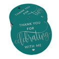 thumbnail image 1 of Inkdotpot 50 Pack Real Silver Foil Paper Tags Thank You For Celebrating With Me Birthday Favor Hang Tags, 1 of 6