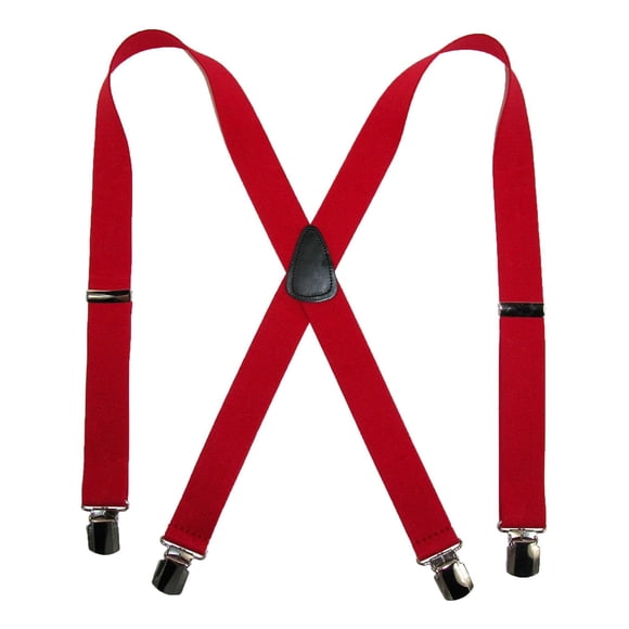CTM® Elastic with Anti Slip Pin Clip 1 1/2 Inch Solid Suspenders (Men's)