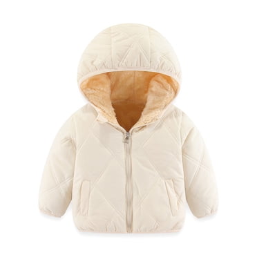 MIASHUI Baby Boys Girls Winter Hooded Coats Warm Snow Jacket Outerwear,Beige,4-5 Years